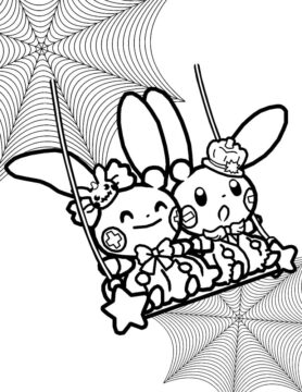 Dibujo de Pokémon Lindos en Halloween página para Colorear