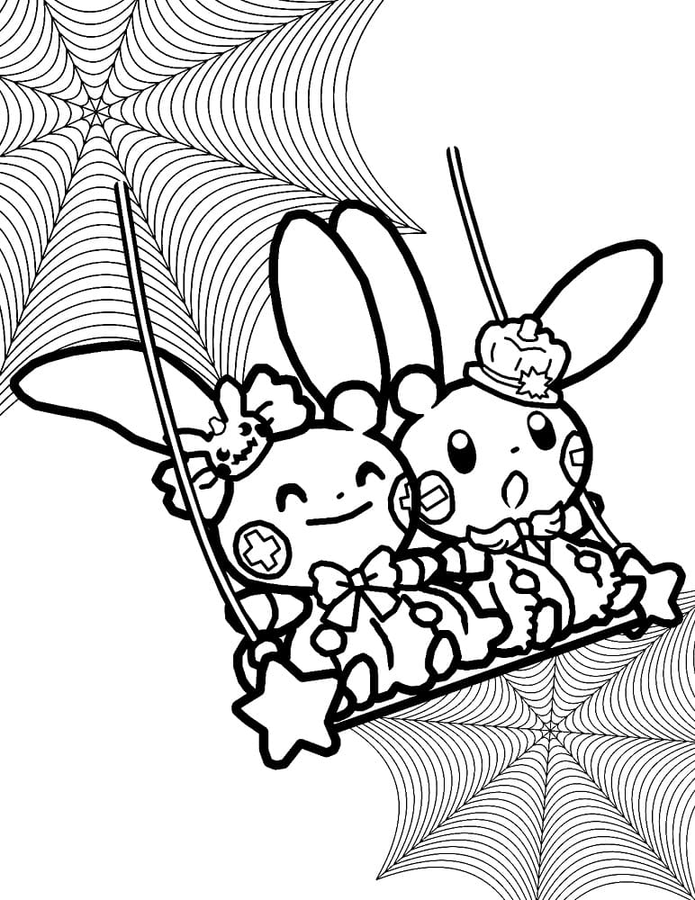 Dibujo de Pokémon Lindos en Halloween página para Colorear