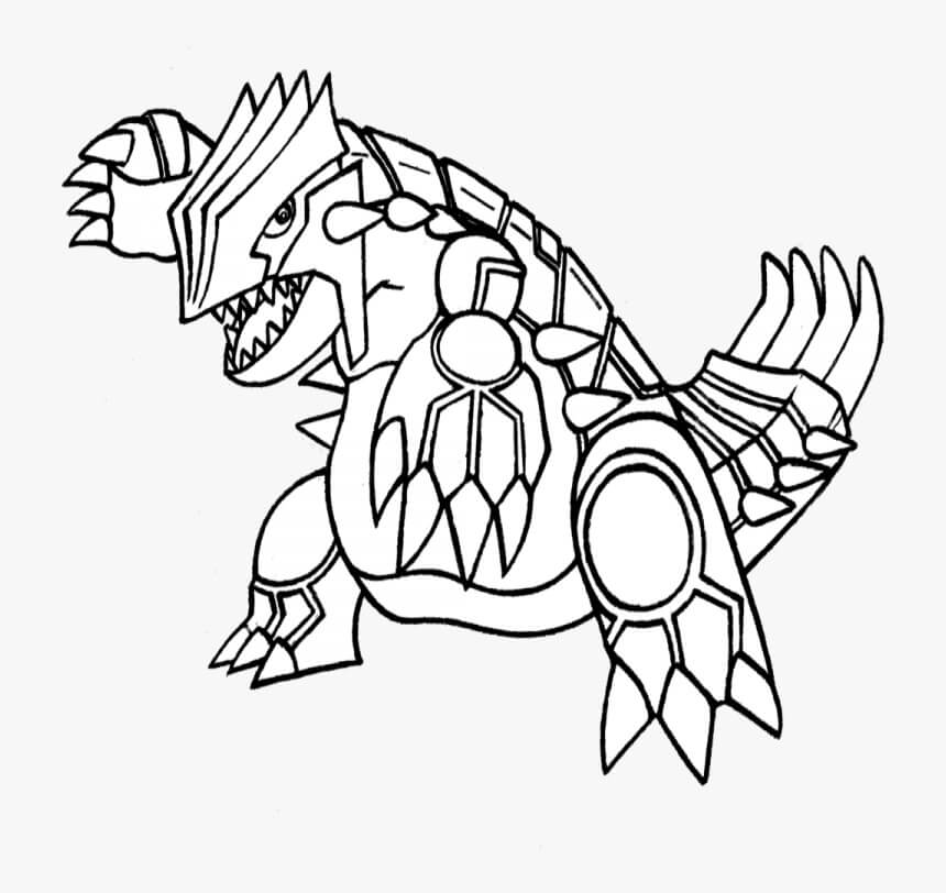 Dibujo de Groudon en Pokémon Legendarios para Colorear