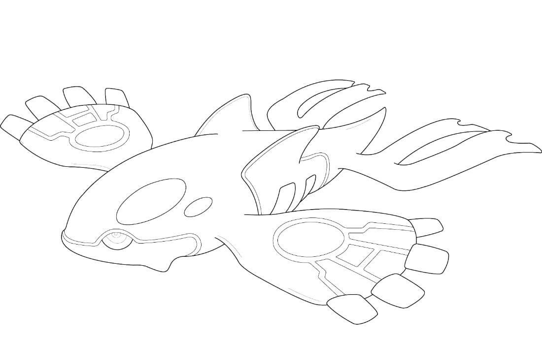 Dibujo de Kyogre en Pokémon Legendarios para Colorear