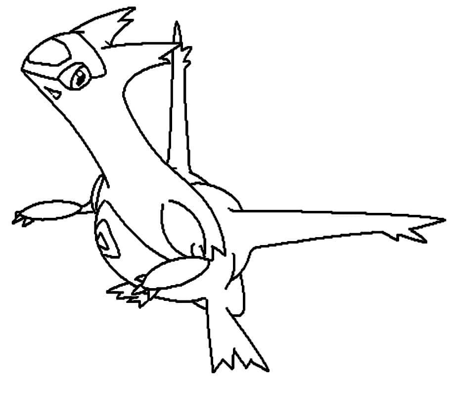 Dibujo de Latias en Pokémon Legendarios para Colorear