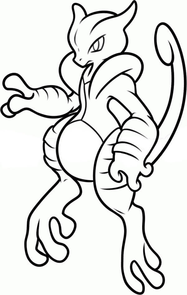 Dibujo de Mewtwo en Pokémon Legendarios para Colorear