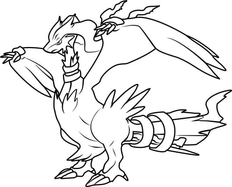 Dibujo de Reshiram en Pokémon Legendarios para Colorear
