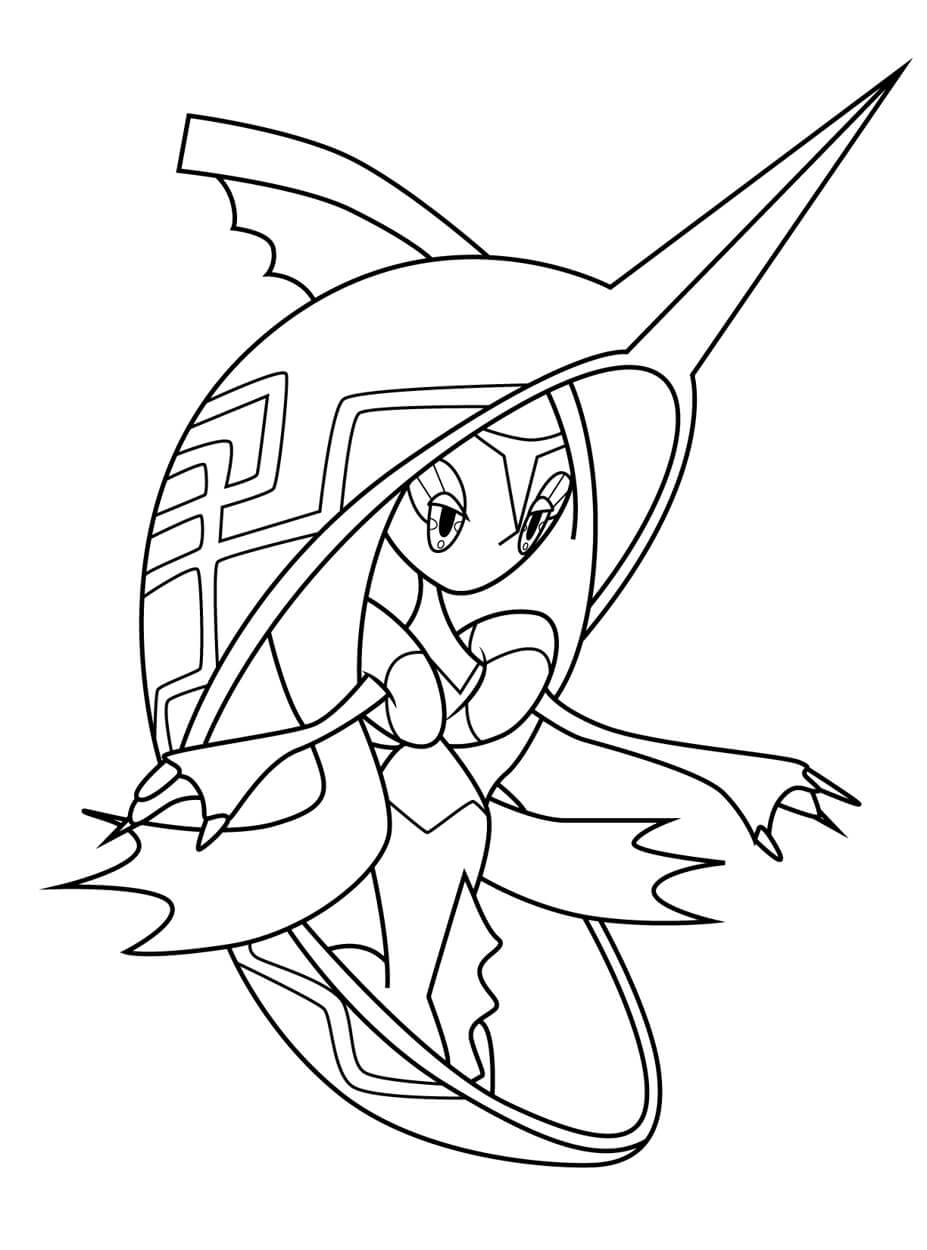 Dibujo de Tapu Fini en Pokémon Legendarios para Colorear