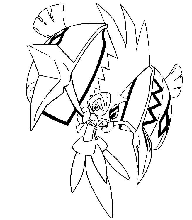 Dibujo de Tapu Koko en Pokémon Legendarios para Colorear