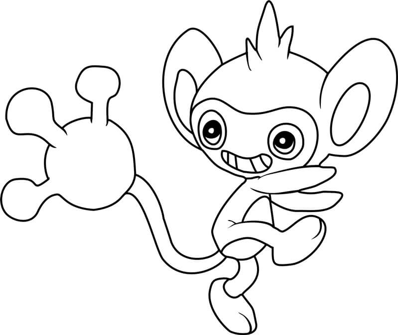 Dibujo de Aipom en Pokémon para Colorear