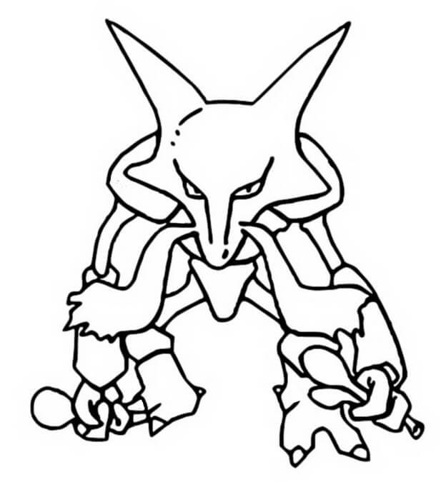Dibujo de Alakazam en Pokémon para Colorear