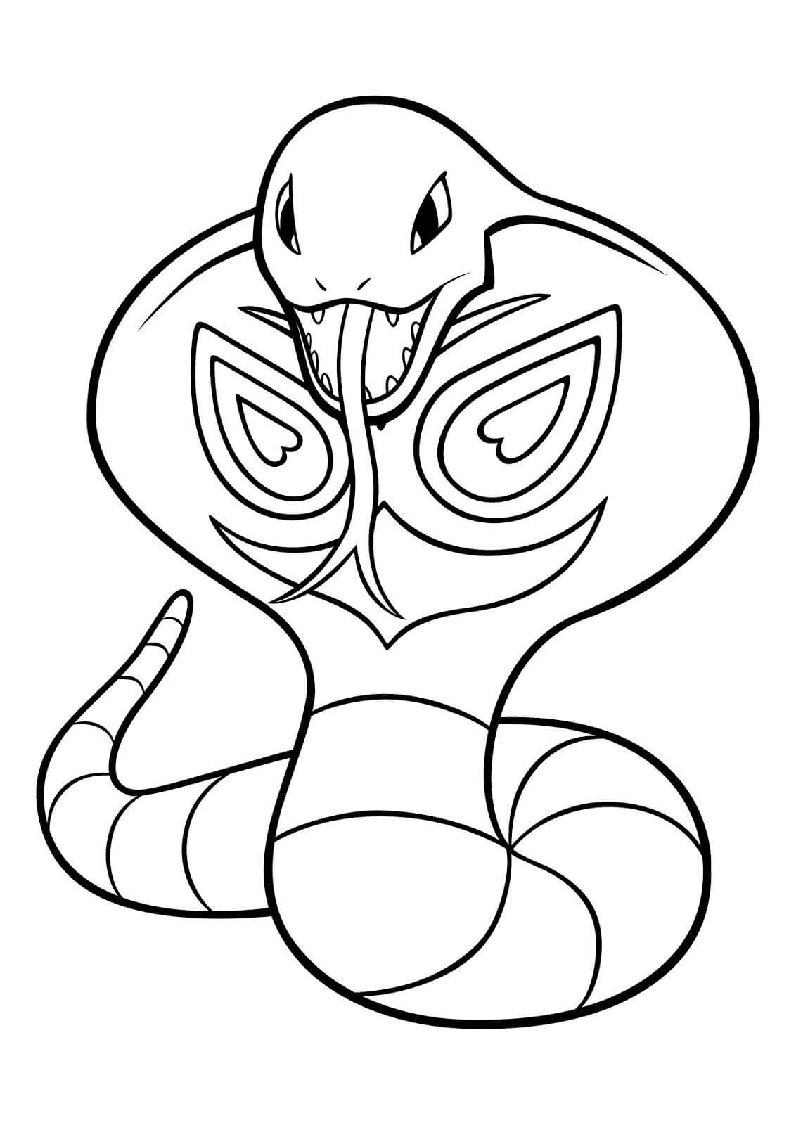 Dibujo de Arbok en Pokémon para Colorear
