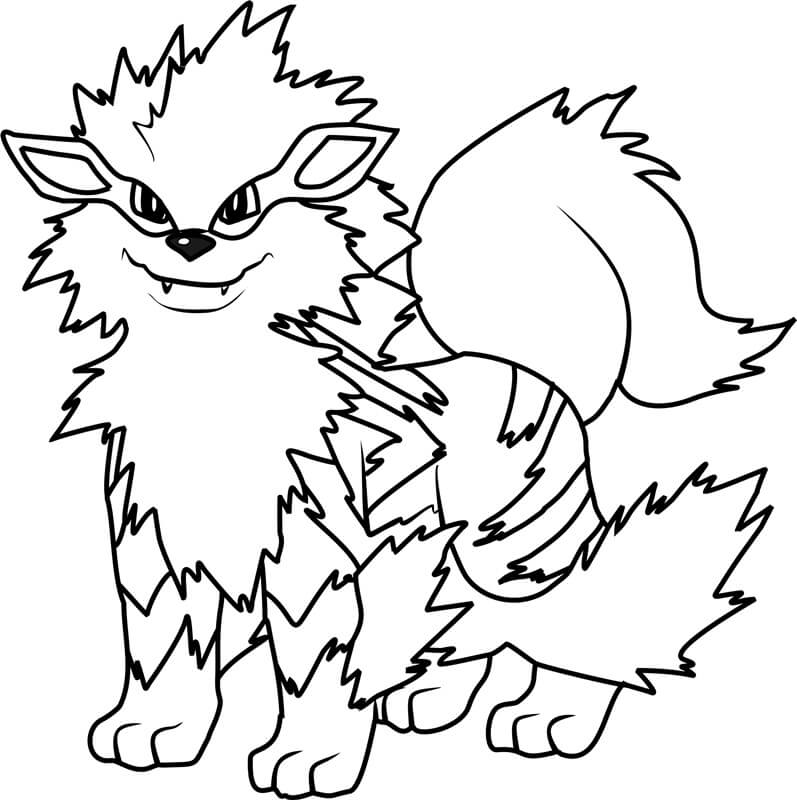 Dibujo de Arcanine en Pokémon para Colorear