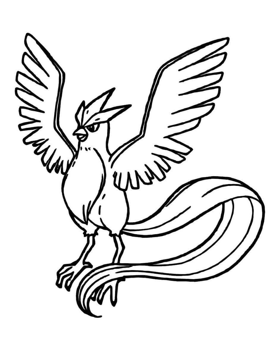 Dibujo de Articuno en Pokémon para Colorear