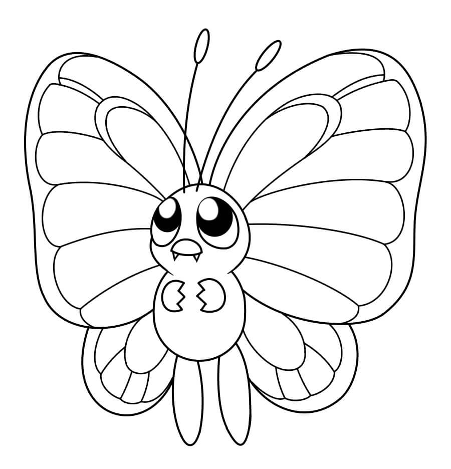 Dibujo de Butterfree en Pokémon para Colorear