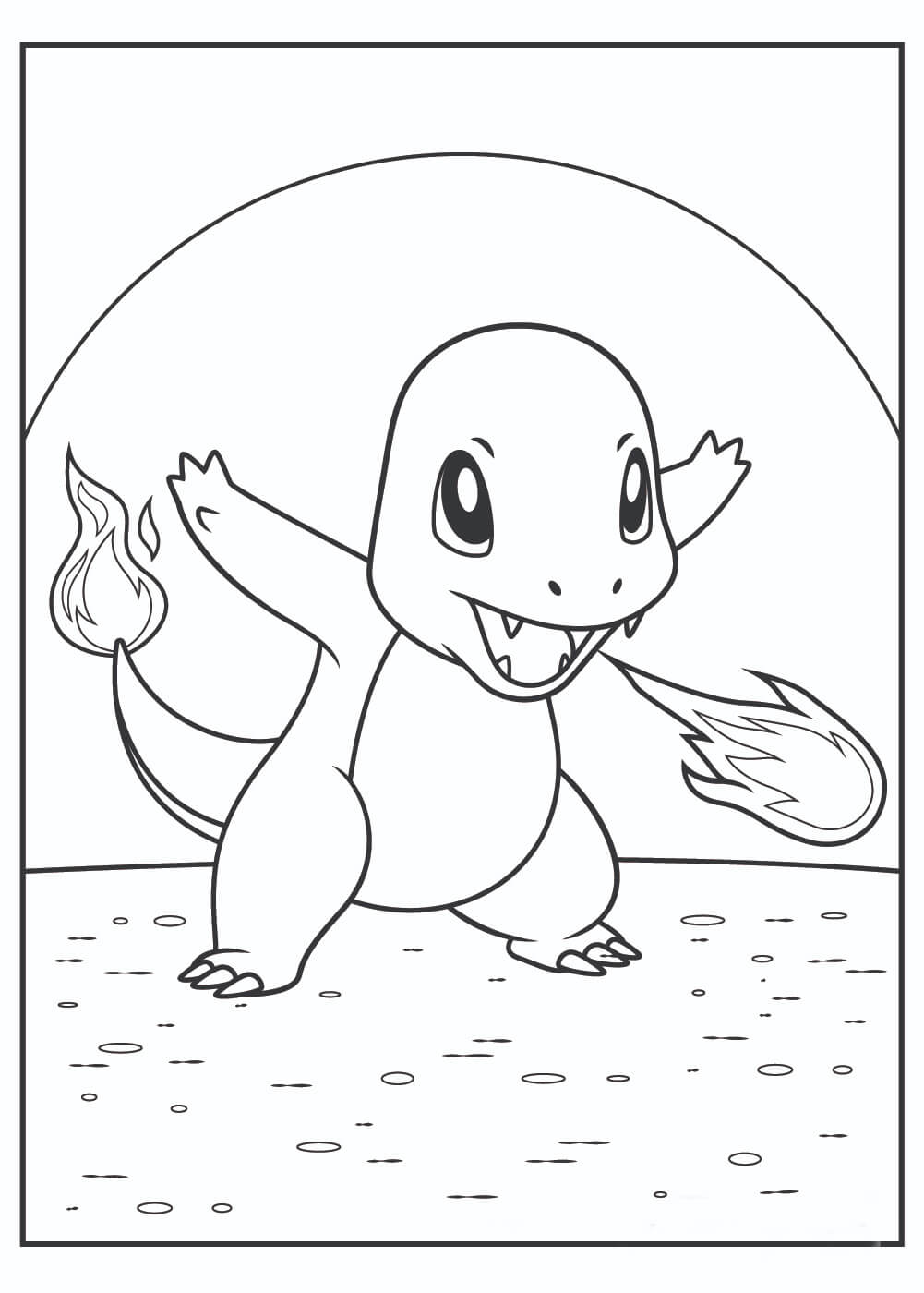 Dibujo de Charmander Escupe Fuego para Colorear