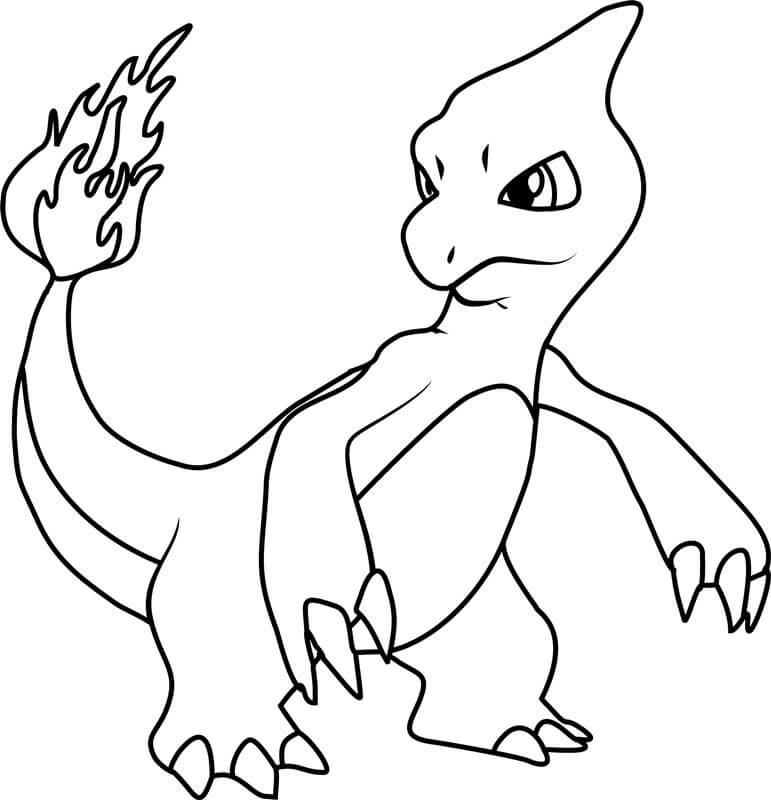Dibujo de Charmeleon en Pokémon para Colorear