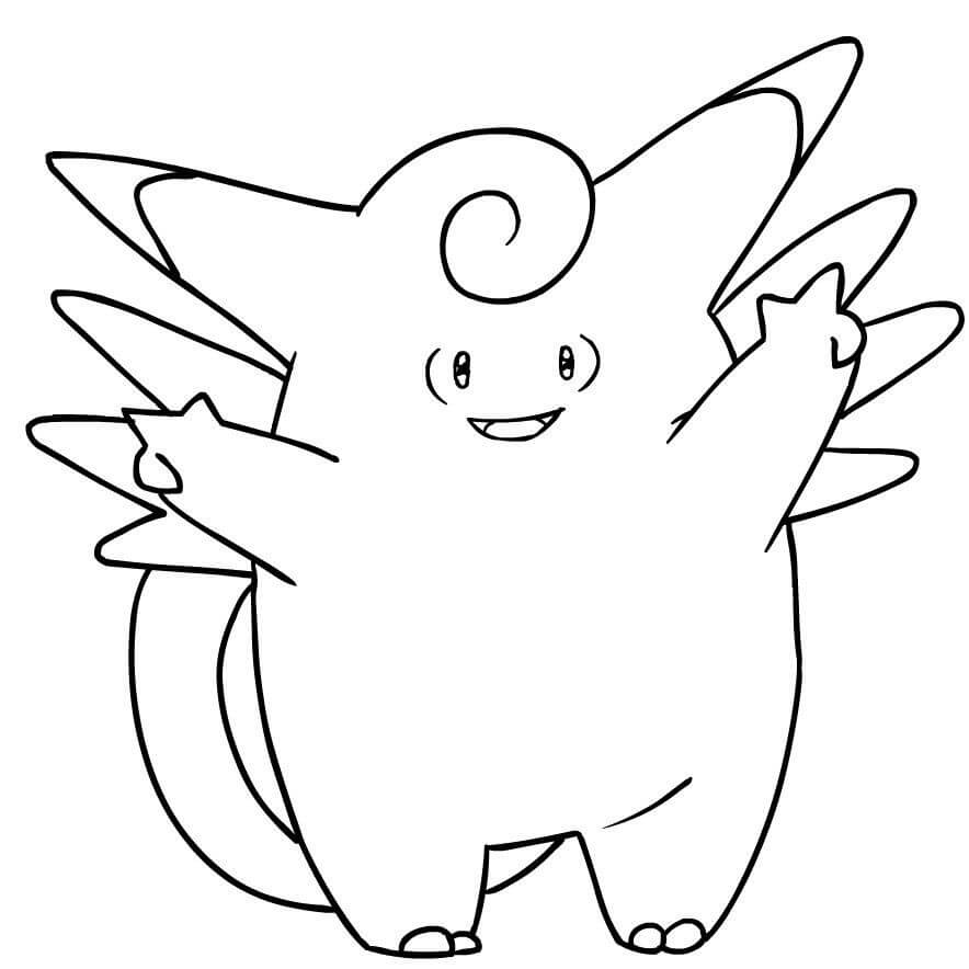 Dibujo de Clefable en Pokémon para Colorear