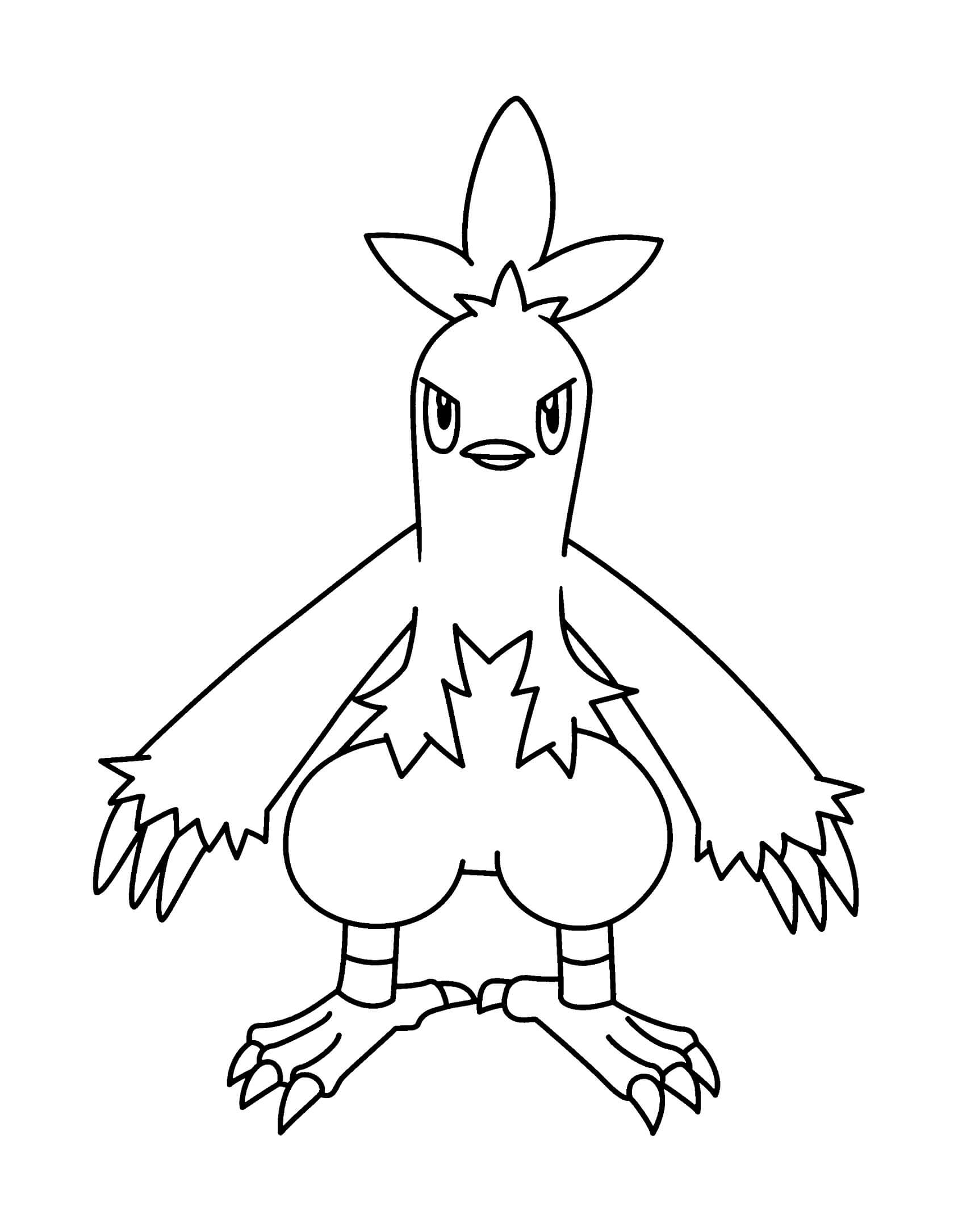 Dibujo de Combusken en Pokémon para Colorear