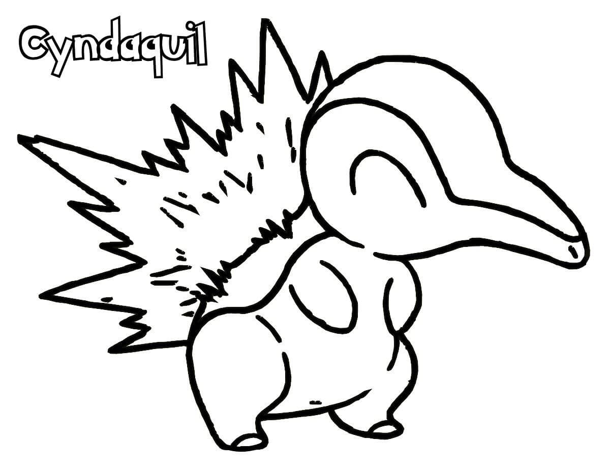 Dibujo de Cyndaquil en Pokémon para Colorear