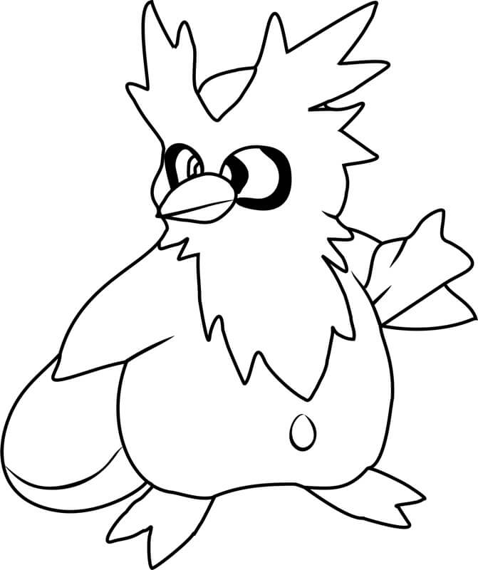 Dibujo de Delibird en Pokémon para Colorear
