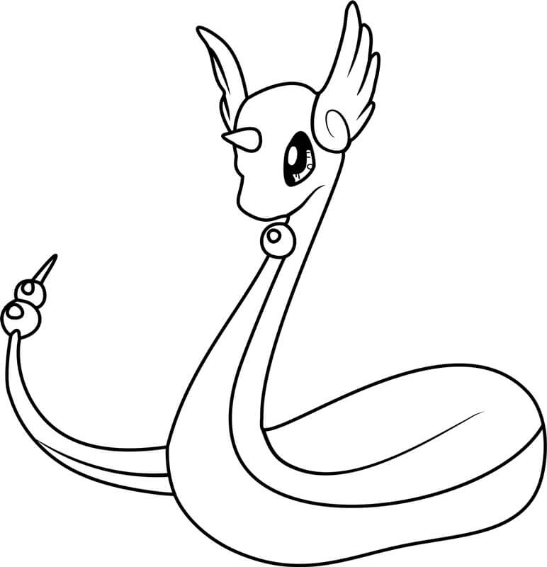 Dibujo de Dragonair en Pokémon para Colorear