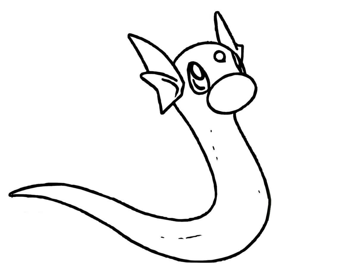 Dibujo de Dratini en Pokémon 1 para Colorear