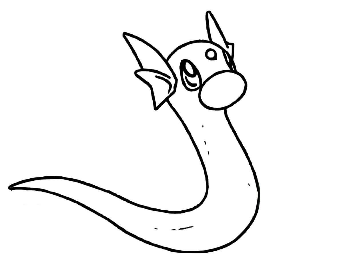 Dibujo de Dratini en Pokémon para Colorear