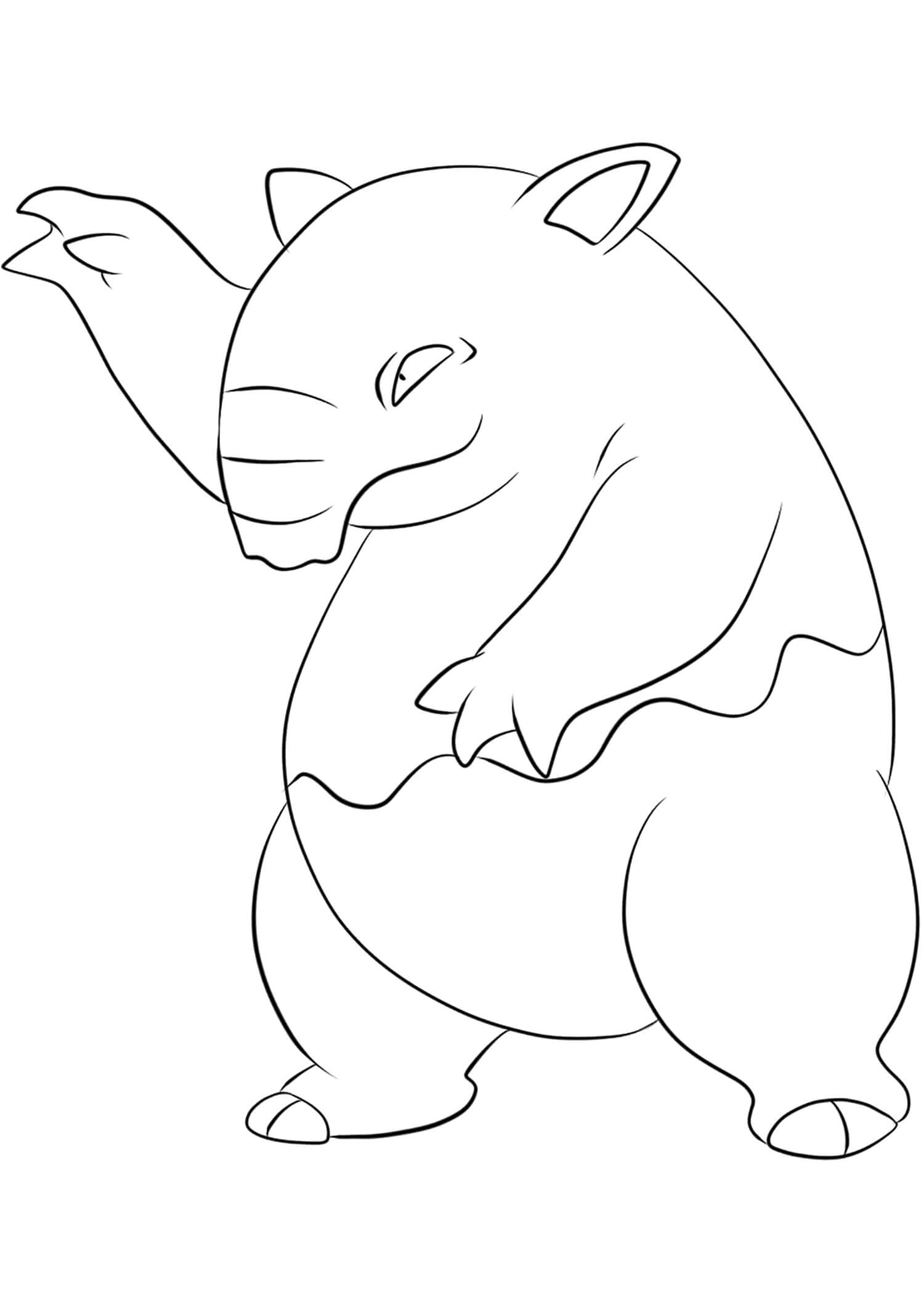Dibujo de Drowzee en Pokémon para Colorear