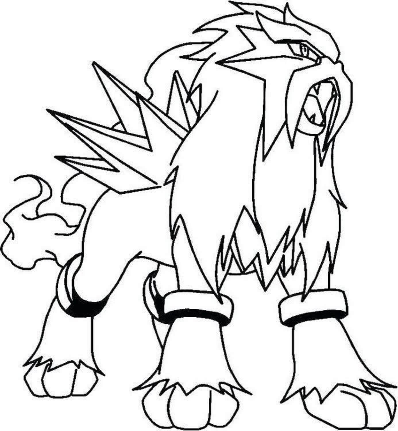 Dibujo de Entei en Pokémon para Colorear