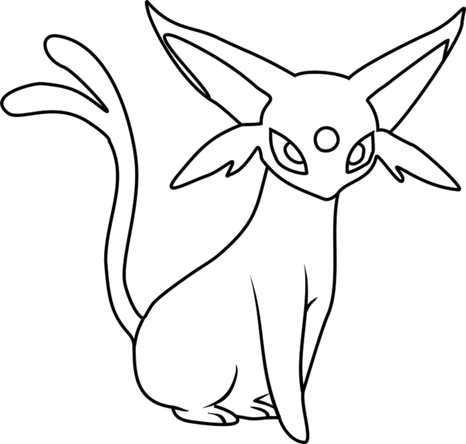 Dibujo de Espeon en Pokémon para Colorear