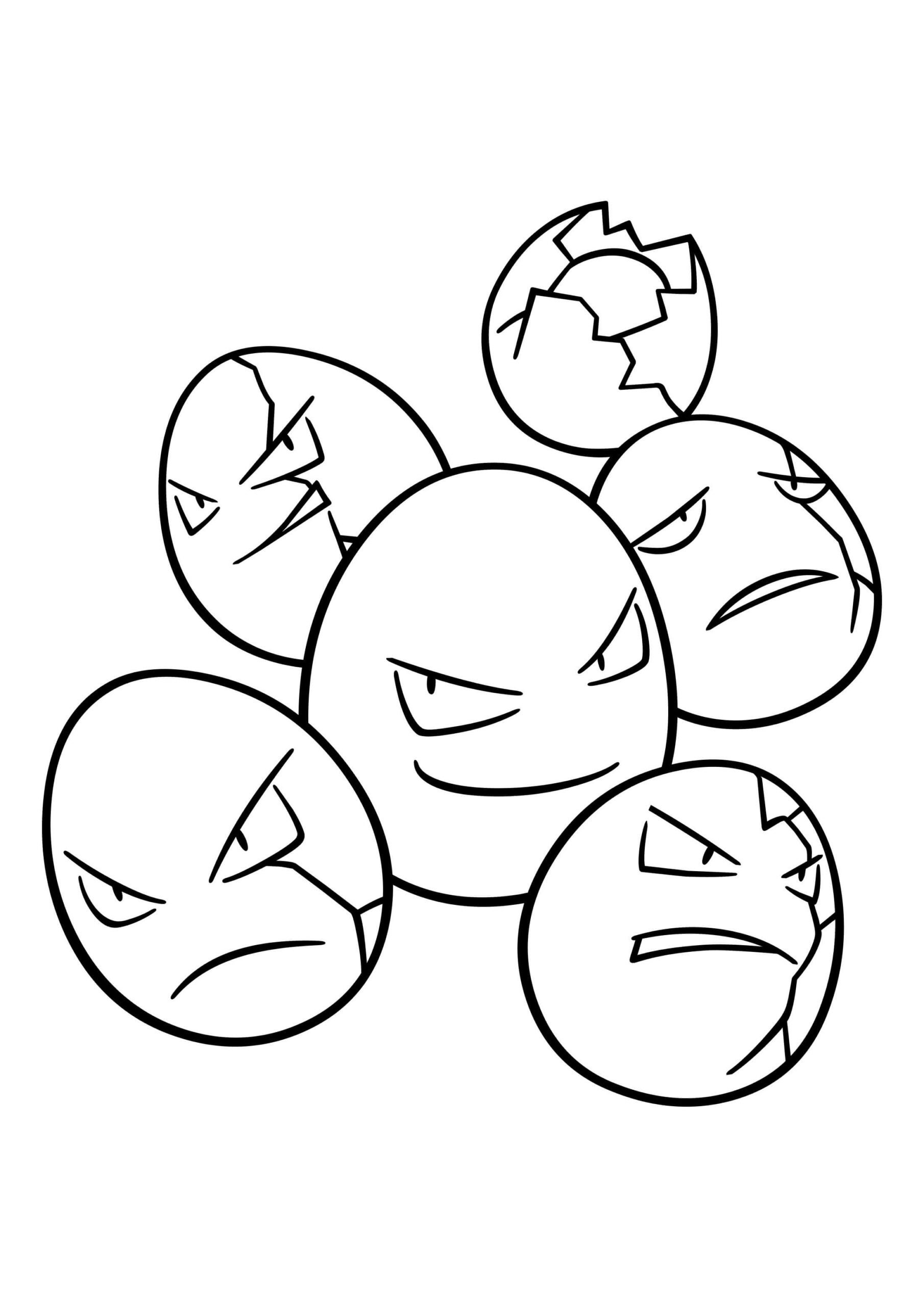 Dibujo de Exeggcute en Pokémon Scaled para Colorear