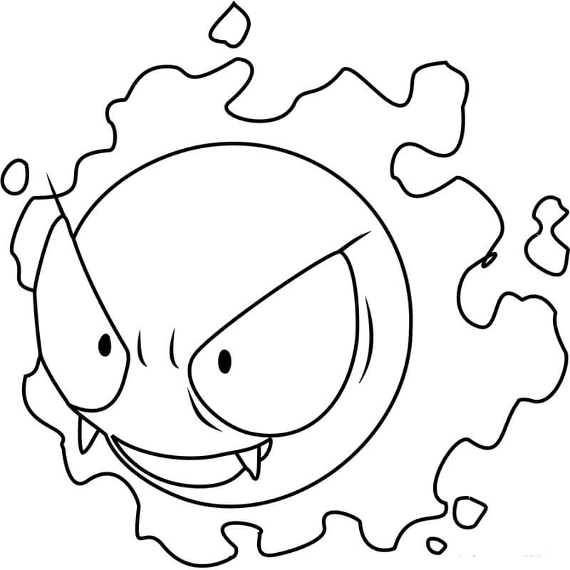 Dibujo de Gastly en Pokémon para Colorear