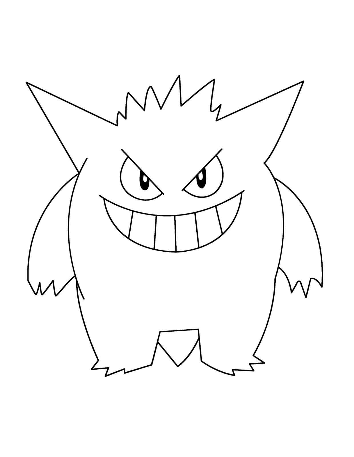 Dibujo de Gengar en Pokémon para Colorear