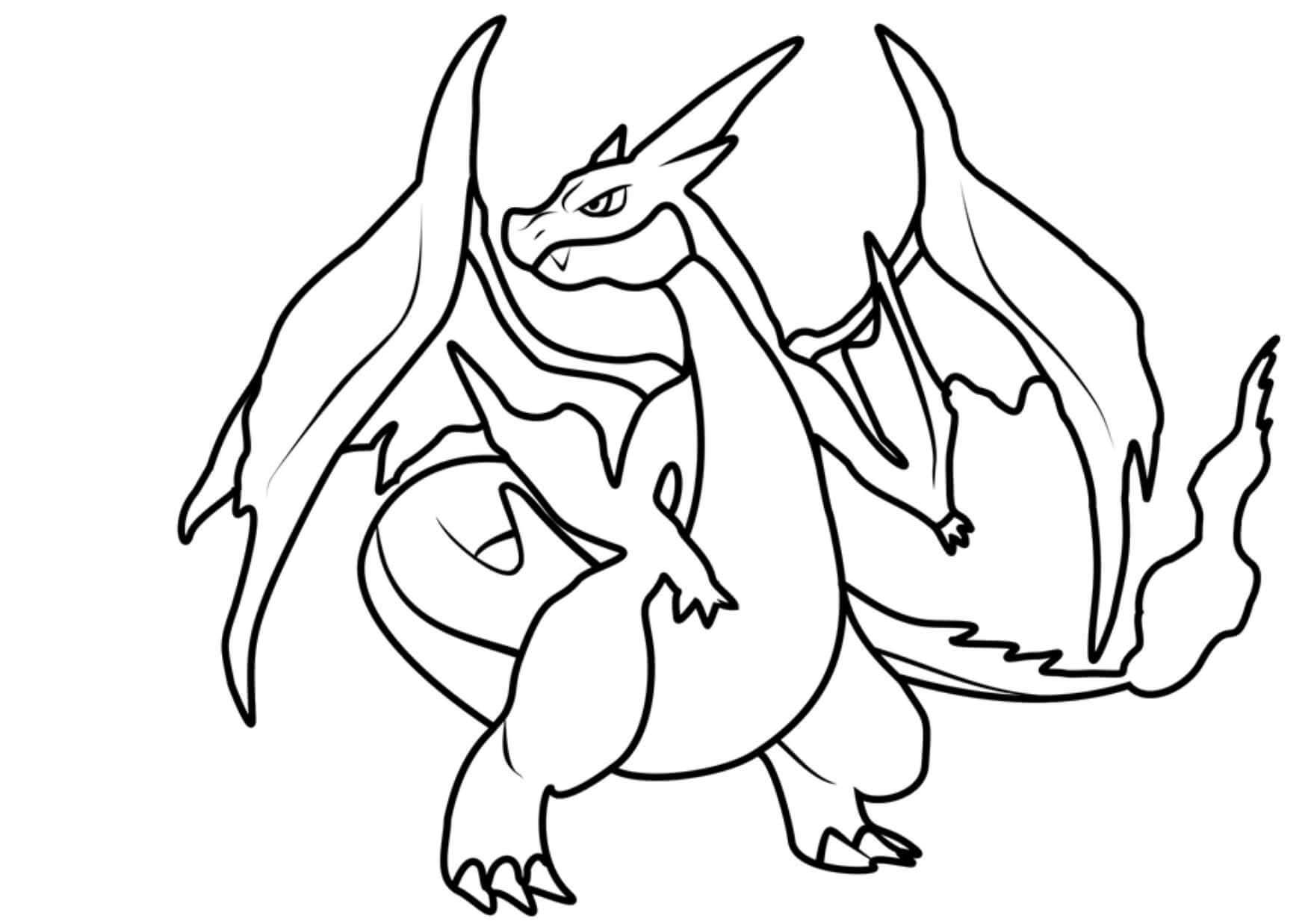 Dibujo de Genial Charizard en Pokémon para Colorear