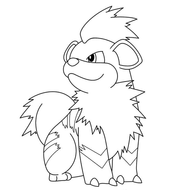 Dibujo de Growlithe en Pokémon para Colorear
