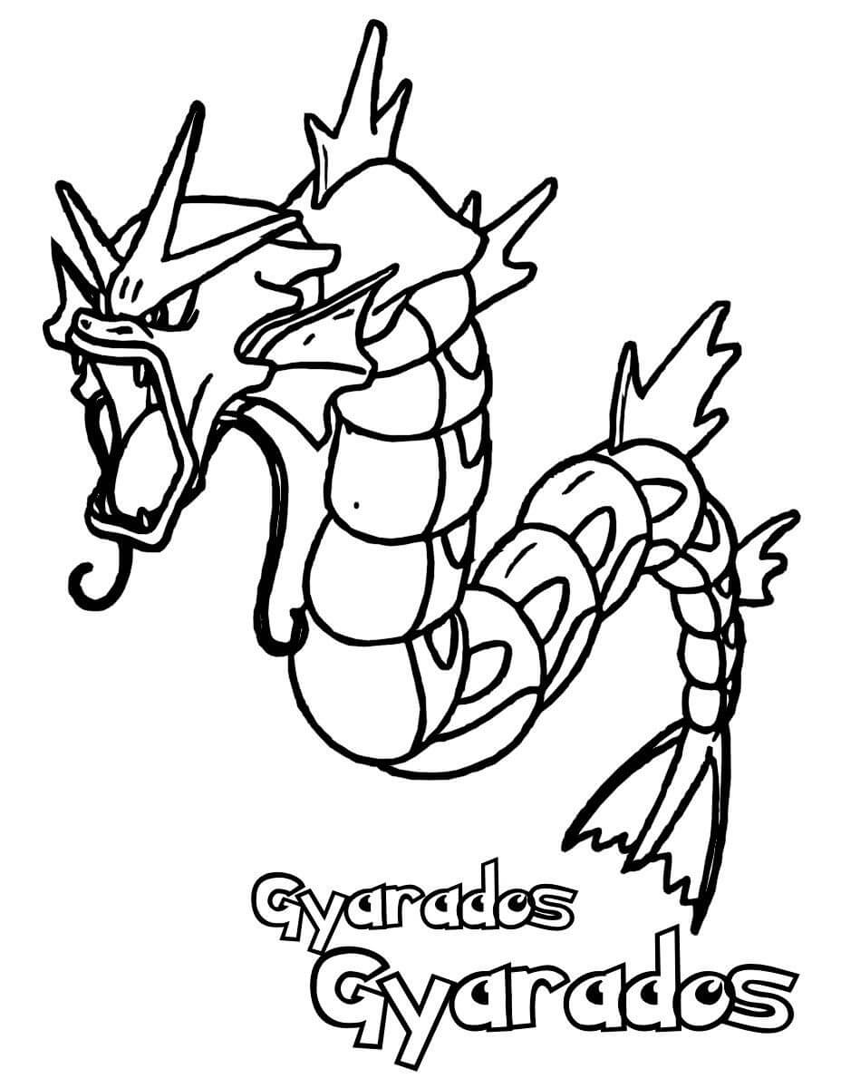 Dibujo de Gyarados en Pokémon para Colorear