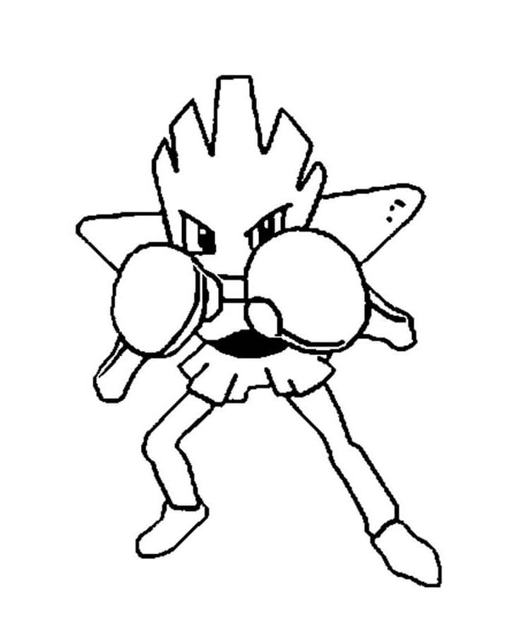 Dibujo de Hitmonchan en Pokémon para Colorear