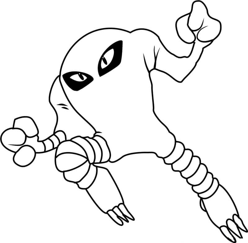 Dibujo de Hitmonlee en Pokémon para Colorear