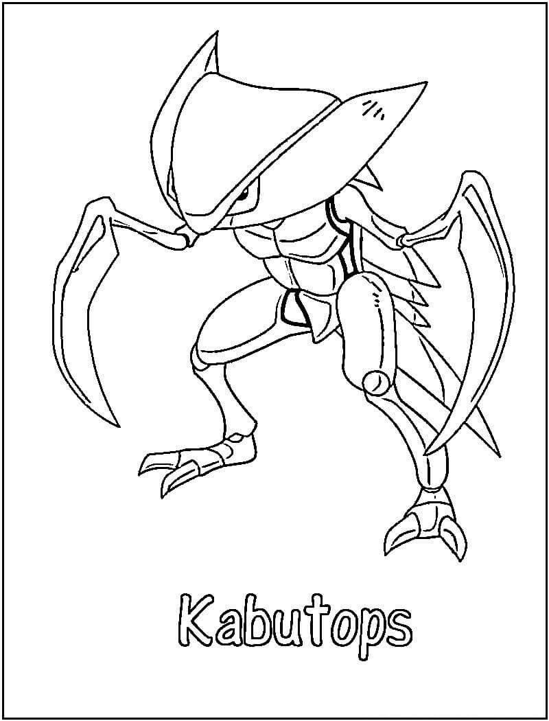 Dibujo de Kabutops en Pokémon para Colorear