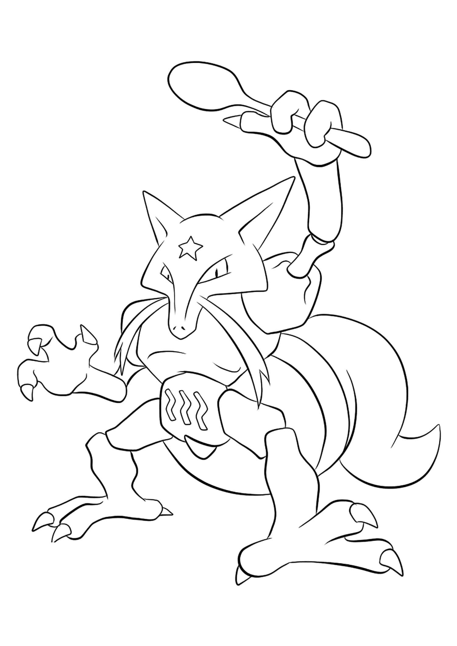 Dibujo de Kadabra en Pokémon para Colorear