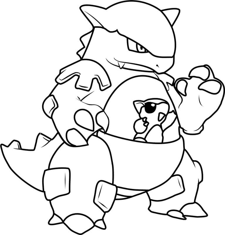 Dibujo de Kangaskhan en Pokémon para Colorear