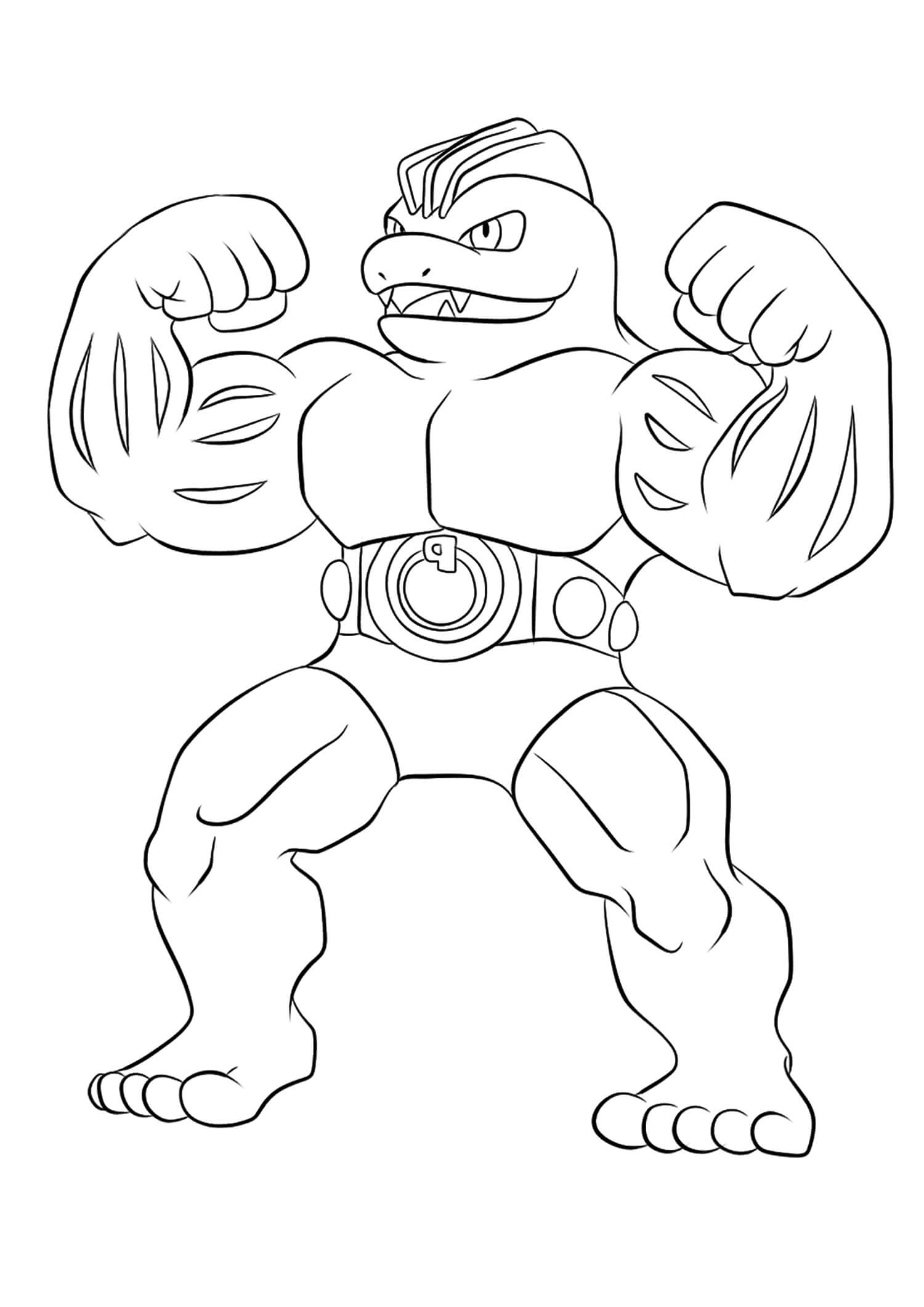 Dibujo de Machoke en Pokémon para Colorear
