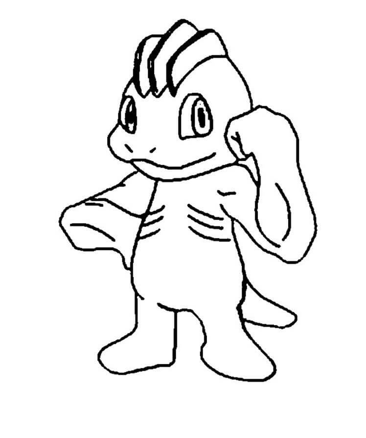 Dibujo de Machop en Pokémon para Colorear