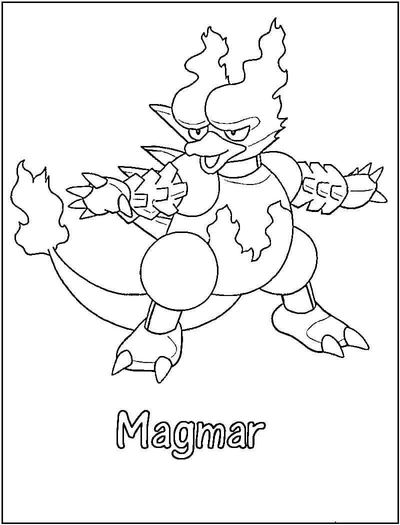 Dibujo de Magmar en Pokémon para Colorear