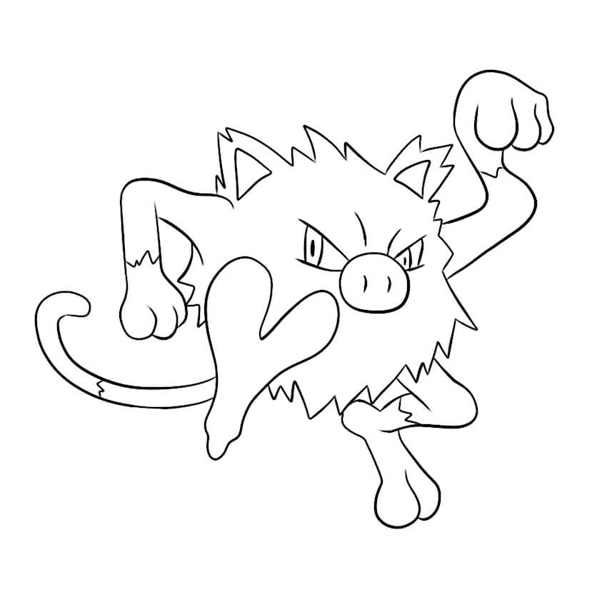 Dibujo de Mankey en Pokémon para Colorear