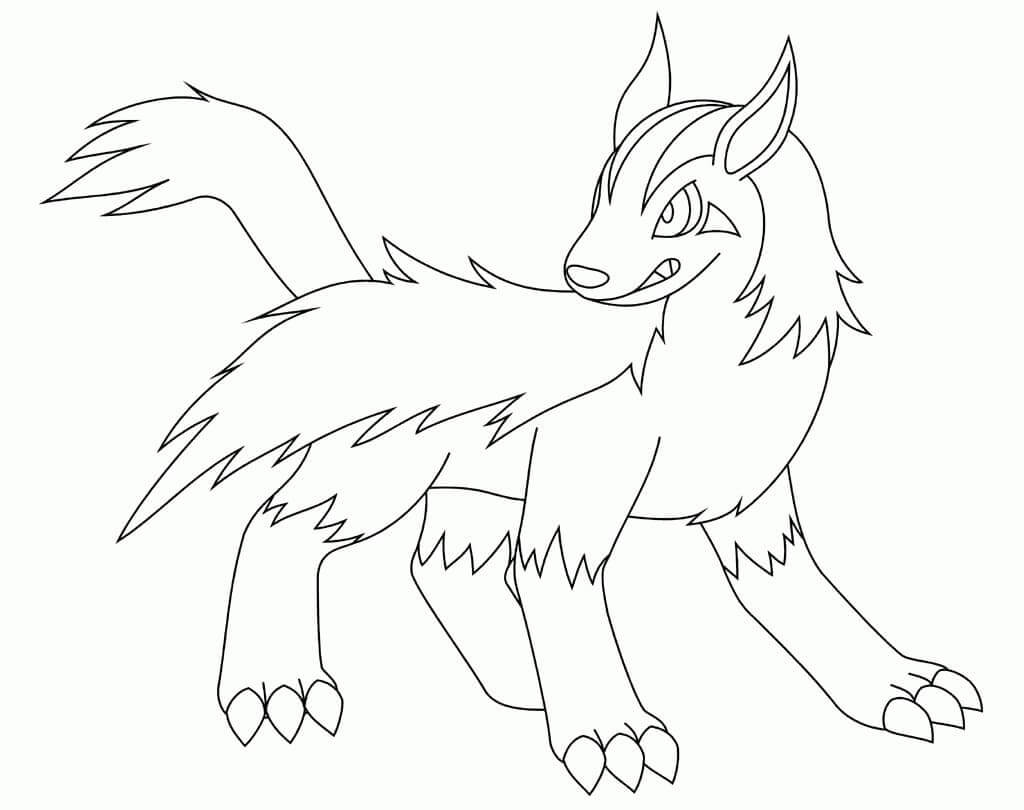 Dibujo de Mightyena Pokémon para Colorear