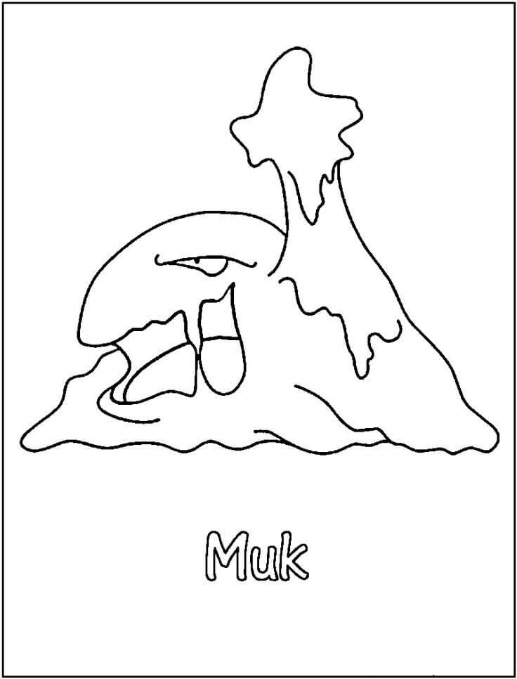 Dibujo de Muk en Pokémon para Colorear