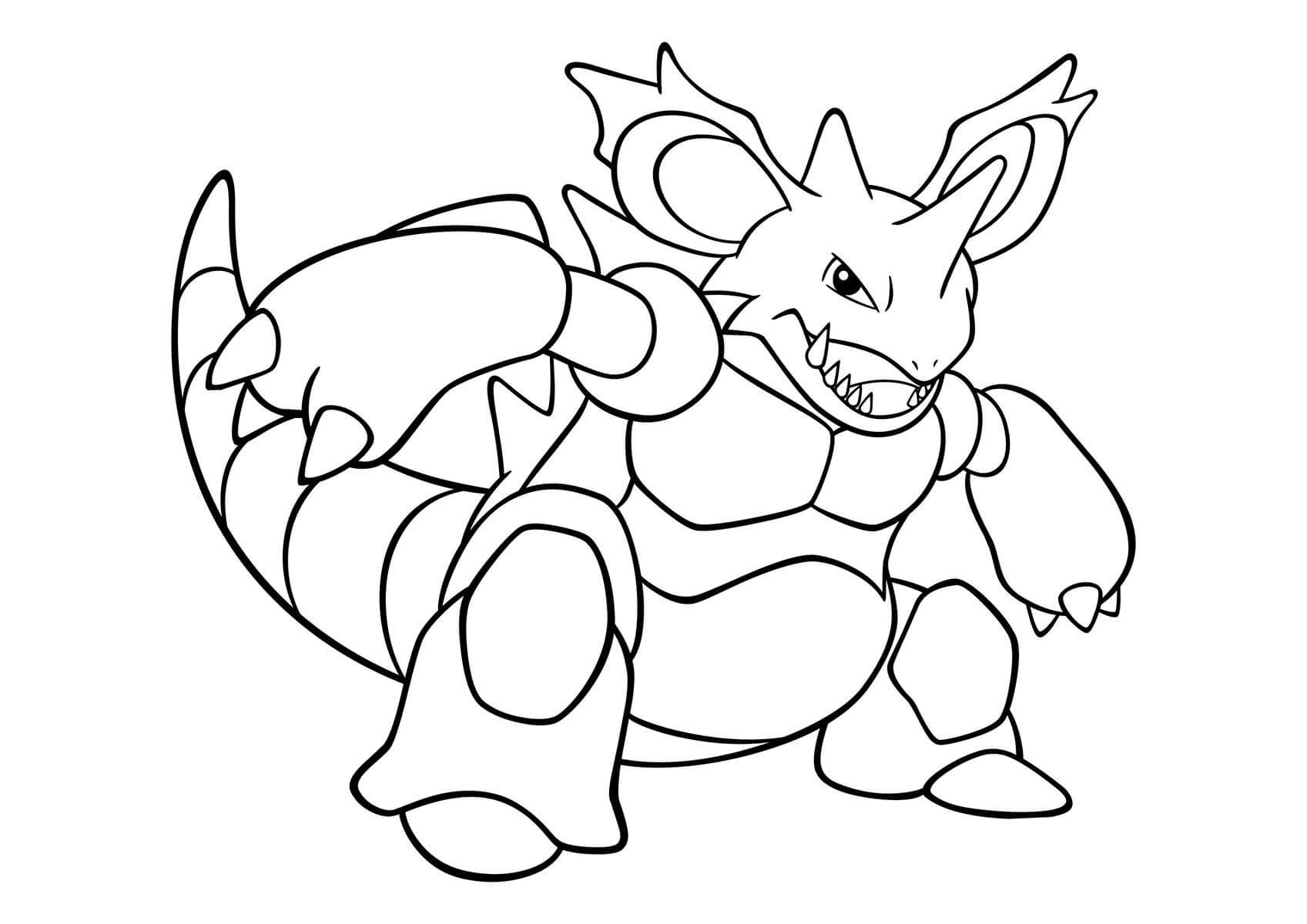 Dibujo de Nidoking en Pokémon para Colorear