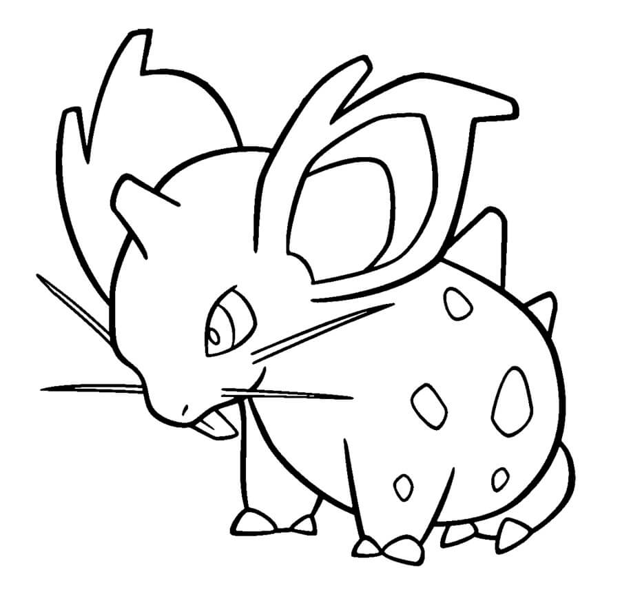 Dibujo de Nidoranf en Pokémon para Colorear