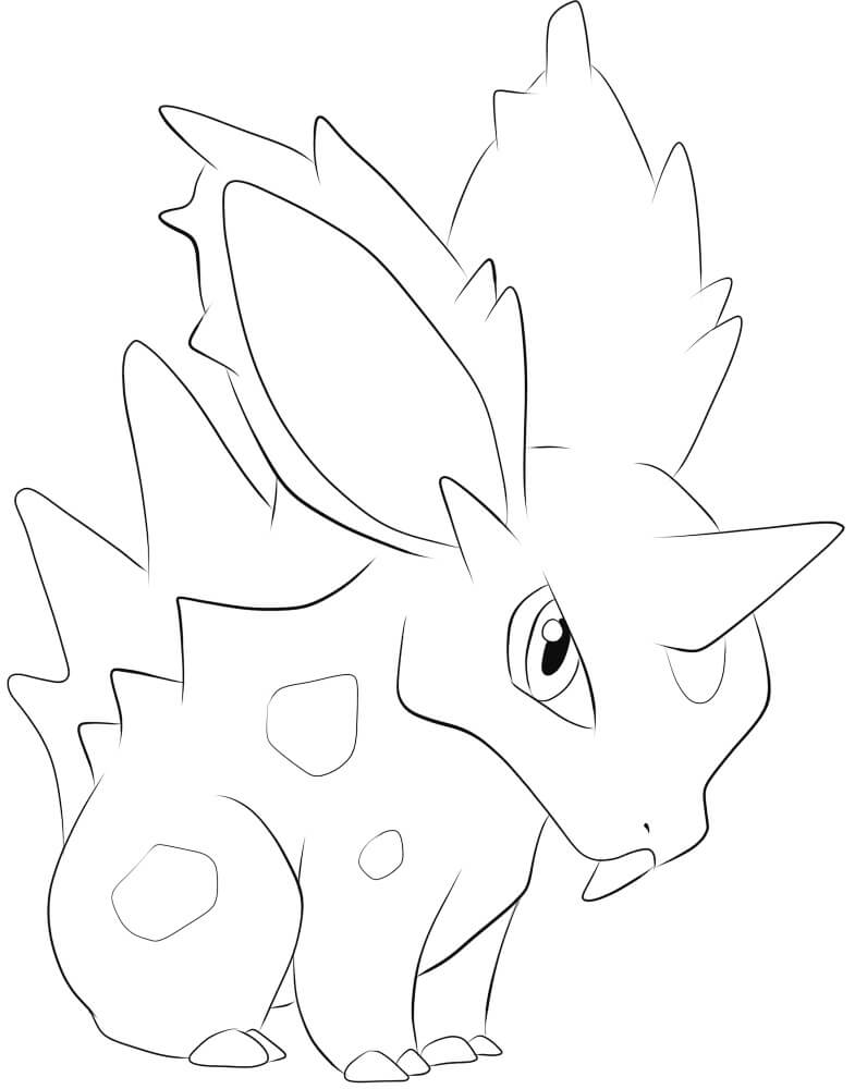 Dibujo de Nidoranm en Pokémon para Colorear
