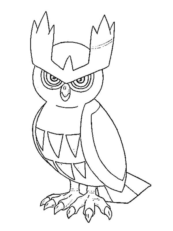 Dibujo de Noctowl en Pokémon para Colorear