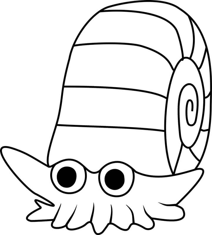 Dibujo de Omanyte en Pokémon para Colorear