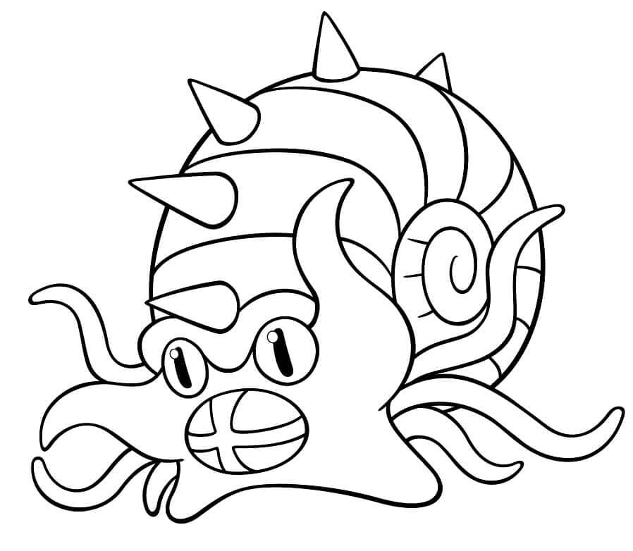 Dibujo de Omastar en Pokémon para Colorear